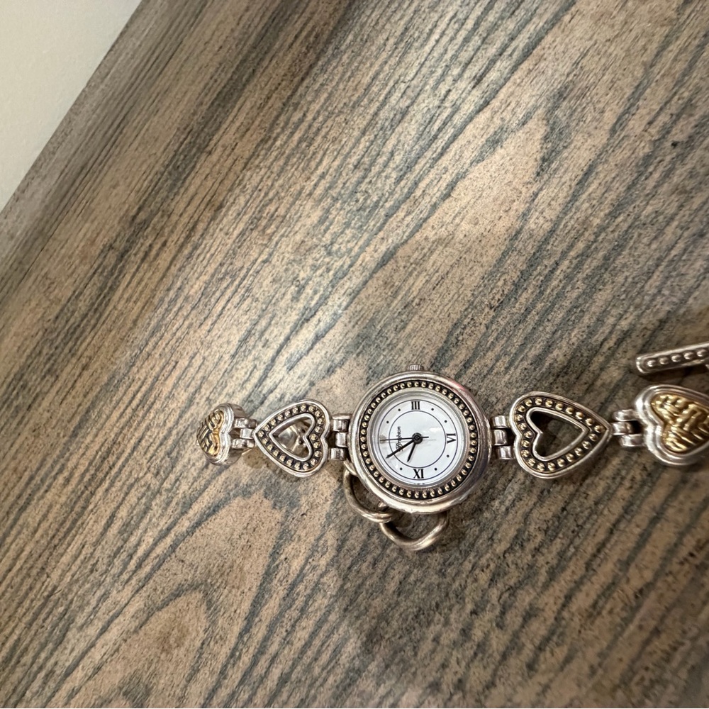 Brighton Heart Charm Silver and Gold Watch